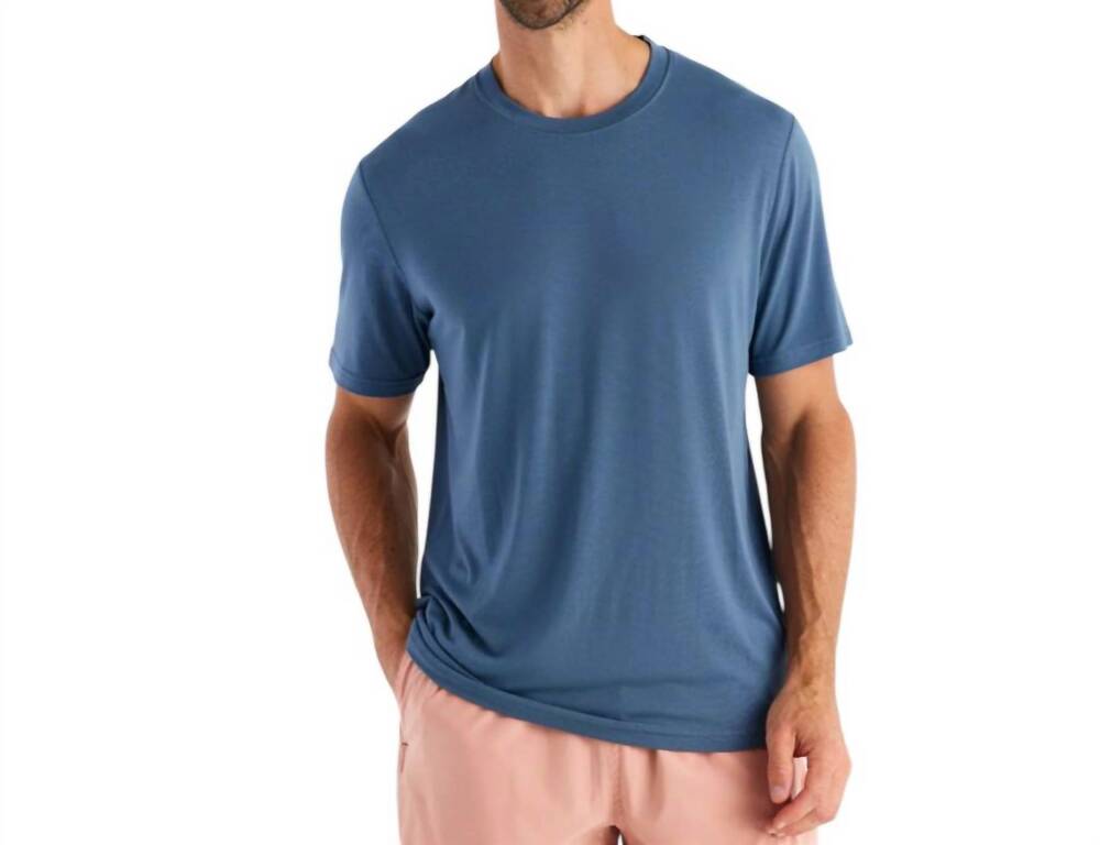 NEW FREE FLY men's bamboo motion tee in slate blue